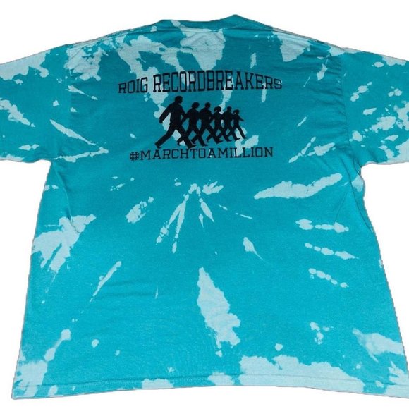Vintage Bleached Primemerica ‘March To A Million’ Teale Graphic T-shirt XL - Picture 1 of 4